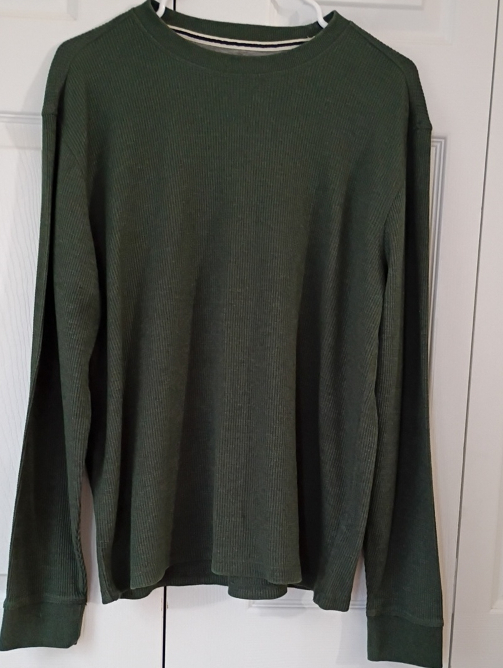 Men's Green Thermal Crewneck Shirt
